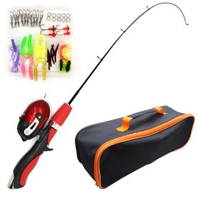 Set Gun Handle Telescopic Lure Rod Fishing Rod Fishing Gear (Option: Red-Four piece set)