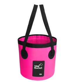 Portable Travel Bag Fishing Bucket Folding Bucket Bag Outdoor Convenient Travel Car Wash Bucket Outdoor Waterproof Bag (Option: Pink-20L)