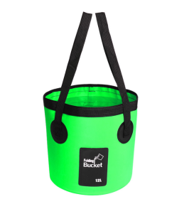 Portable Travel Bag Fishing Bucket Folding Bucket Bag Outdoor Convenient Travel Car Wash Bucket Outdoor Waterproof Bag (Option: green-12L)